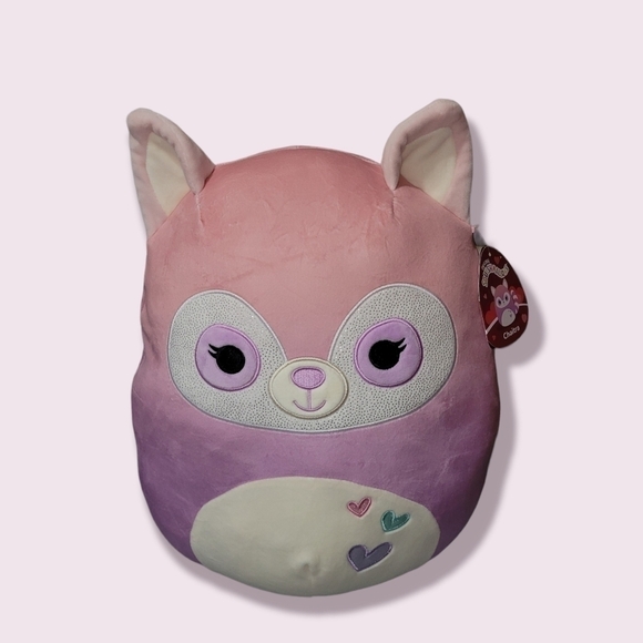 Chaitra the squishmallow Pink Purple Hearts New - Picture 1 of 9